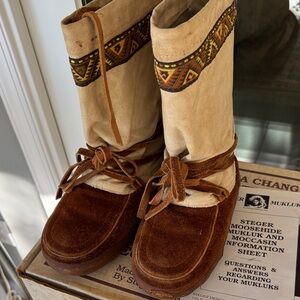 Stylish Brown and Tan Winter Boots